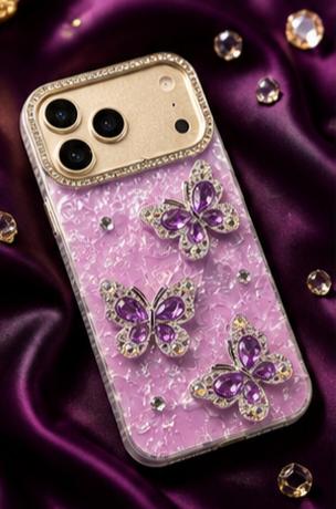17 Pro Max Butterfly Jewel Case – Lavender Shimmer - Image 2