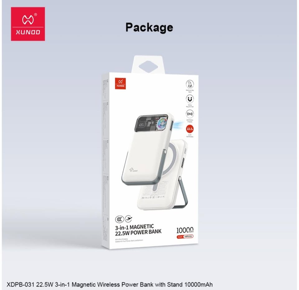 XUNDO XDPB-031 10000 MAH POWERBANK WHITE - Image 9