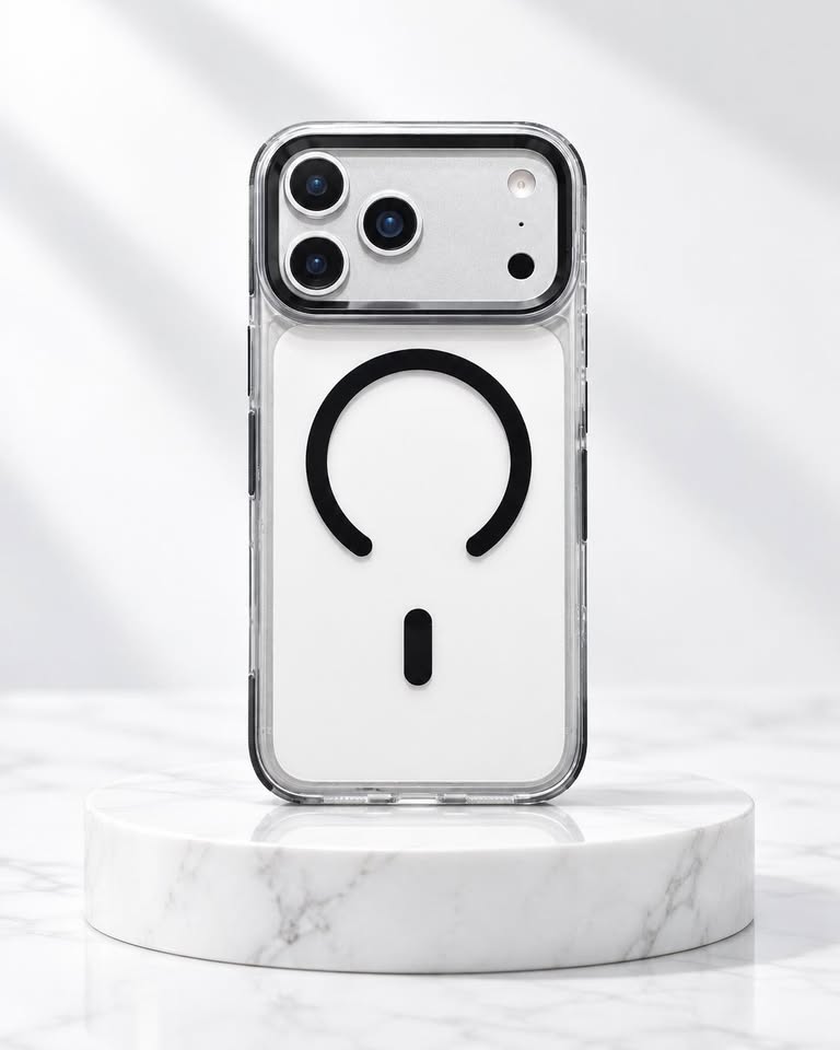 IPhone 17/18 Pro Max Clear Black Anti-Yellow MagSafe Bumper Case