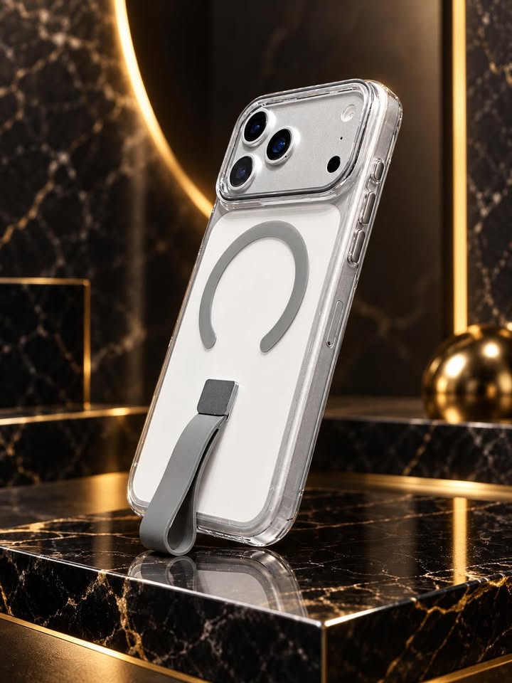Iphone 17 Pro Max Anti-Yellow MagSafe Loop Case – Clear Grey - Image 2