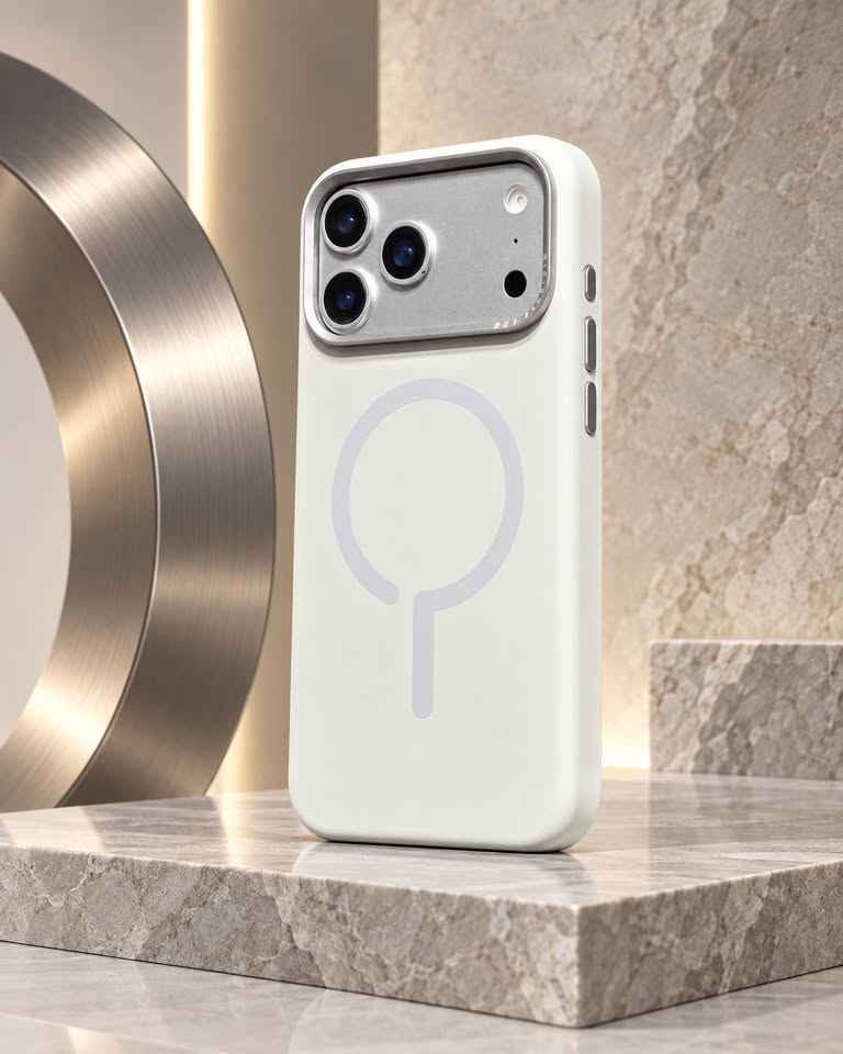 Iphone 17/18 Pro MaxPremium Silicone MagSafe Case – Ivory White - Image 2