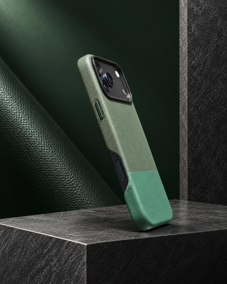 Iphone 17/18 Pro Max Dual-Tone Textured Case – Sage & Emerald Green - Image 2