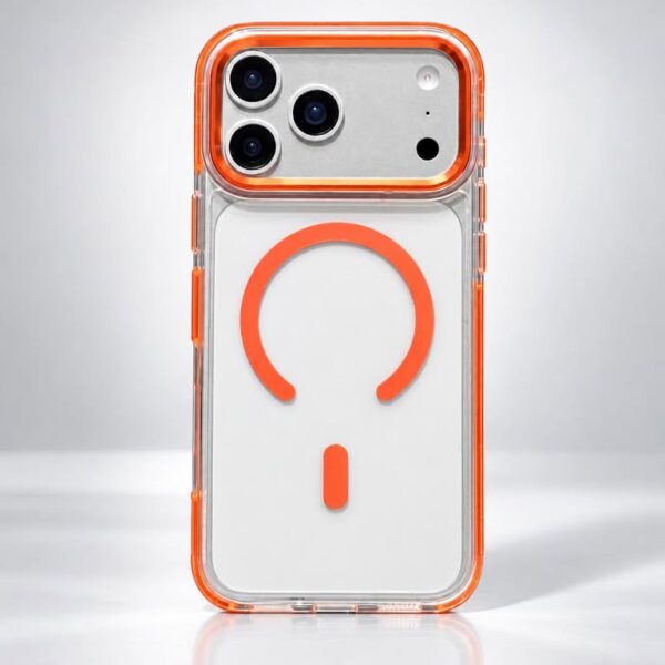 IPhone 17/18 Pro Max Clear Orange Anti-Yellow MagSafe Bumper Case