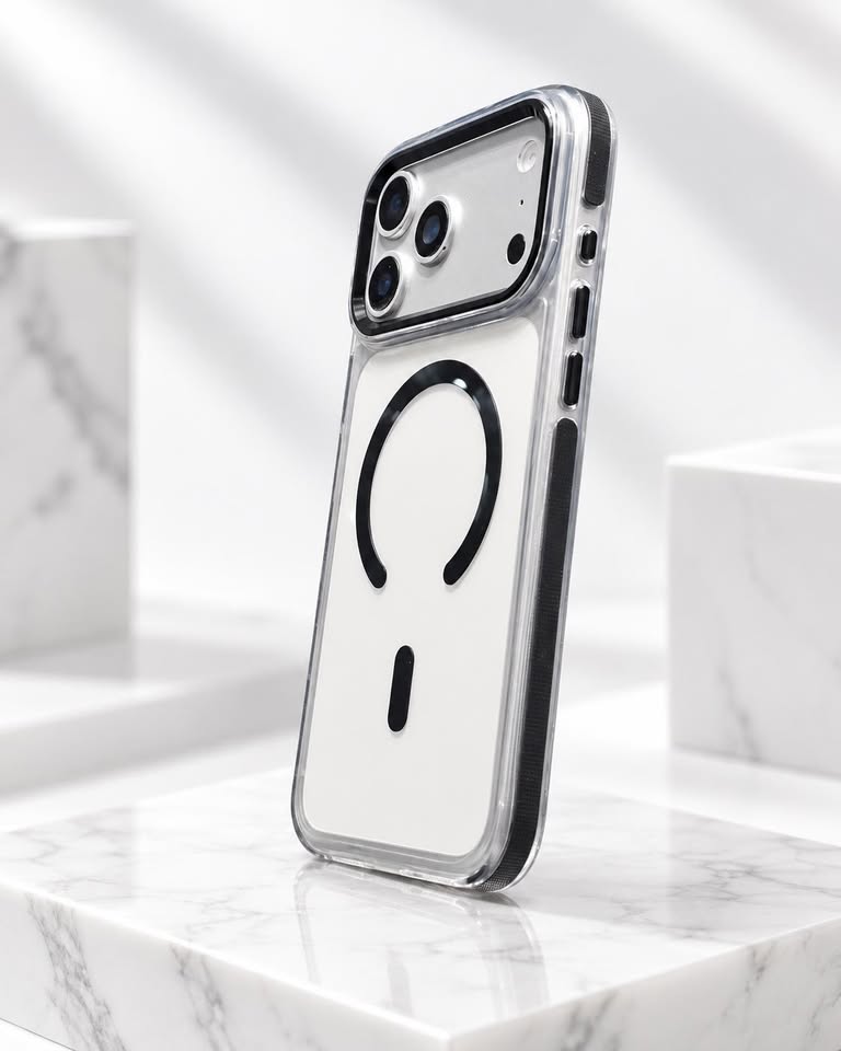 IPhone 17/18 Pro Max Clear Black Anti-Yellow MagSafe Bumper Case - Image 3