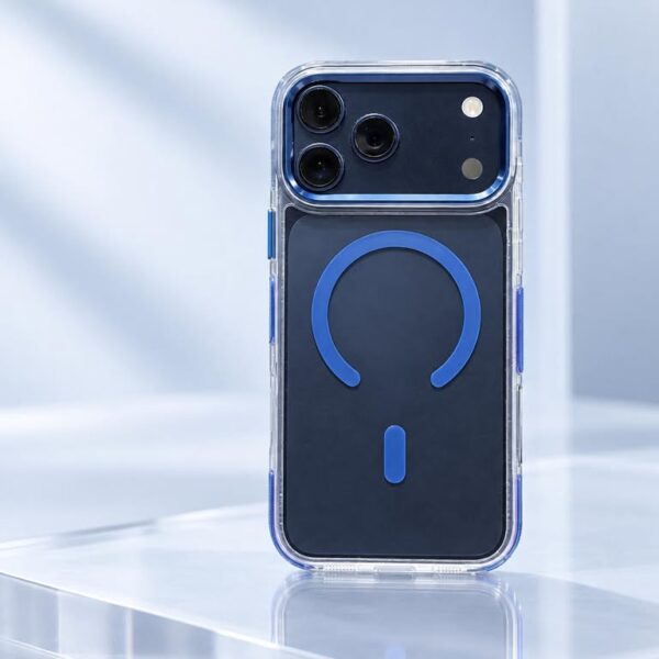 Iphone 17/18 Pro Max Clear Blue Anti-Yellow MagSafe Bumper Case