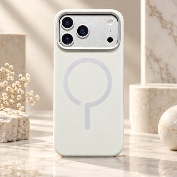Iphone 17/18 Pro MaxPremium Silicone MagSafe Case – Ivory White
